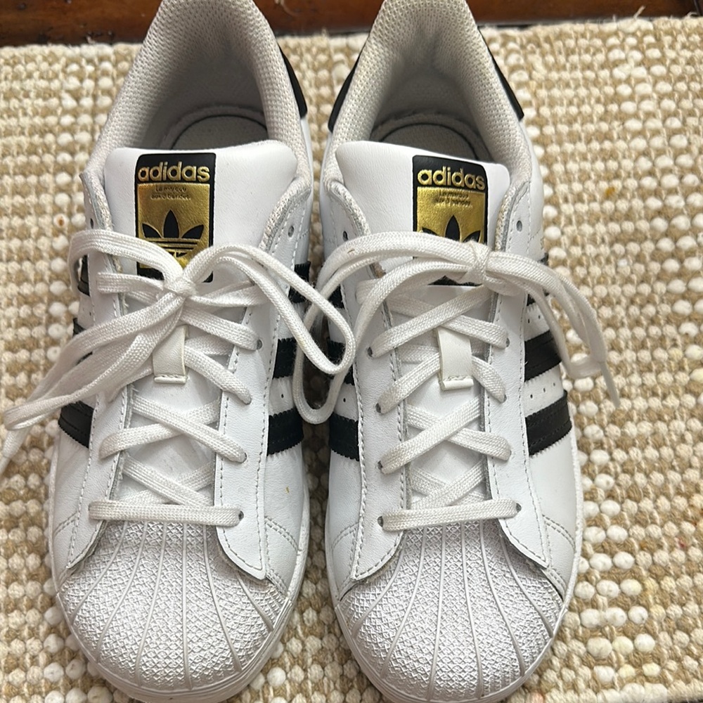 Adidas Kids White and Black Sneakers